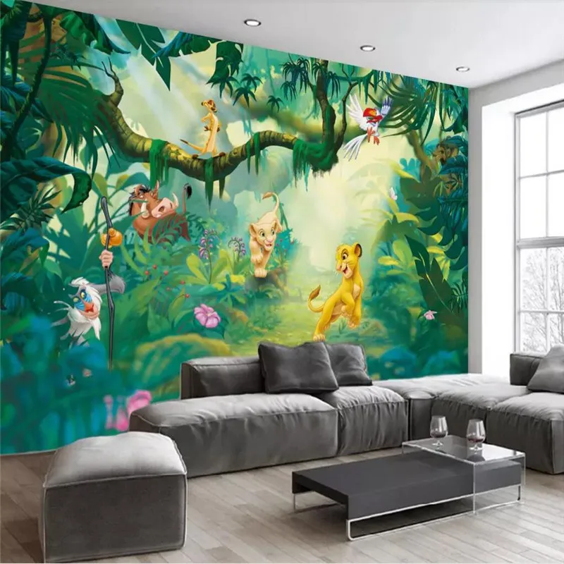 Custom Mural Wallpaper Nordic Abstract Cartoon Animal Wood Background Wall | Обустройство дома