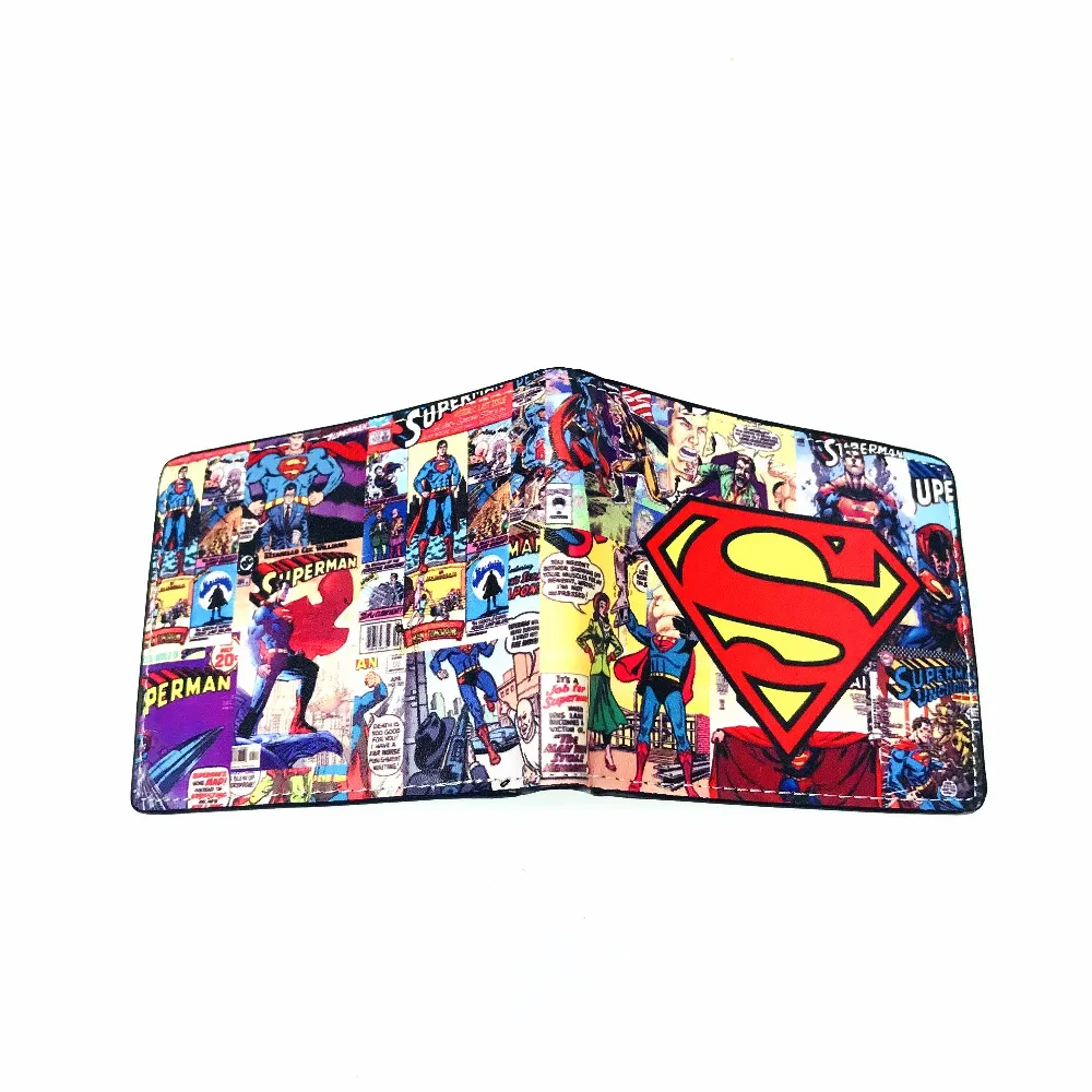 Новый Marvel Super Hero Супермен кошелек короткие ПУ кожа Для мужчин кошельки для
