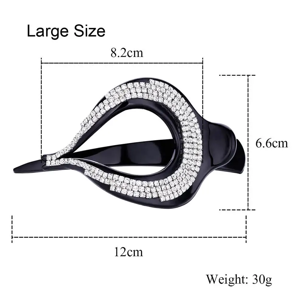 Large Size Black Минимальный заказ 2302$10( заказ смешивания) новые моды корея волос аксессуары кристалла волос когти дуги капли воды головные уборы - Цвет: Large Size Black
