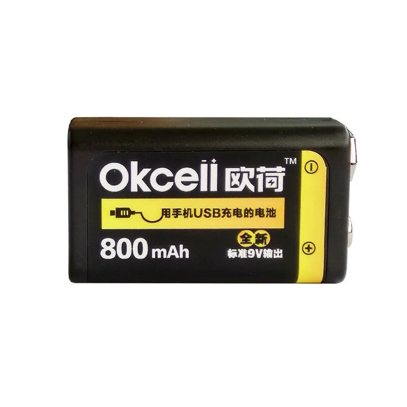 Новое поступление 2 шт OKcell 9V 800mAh USB перезаряжаемая Lipo батарея для