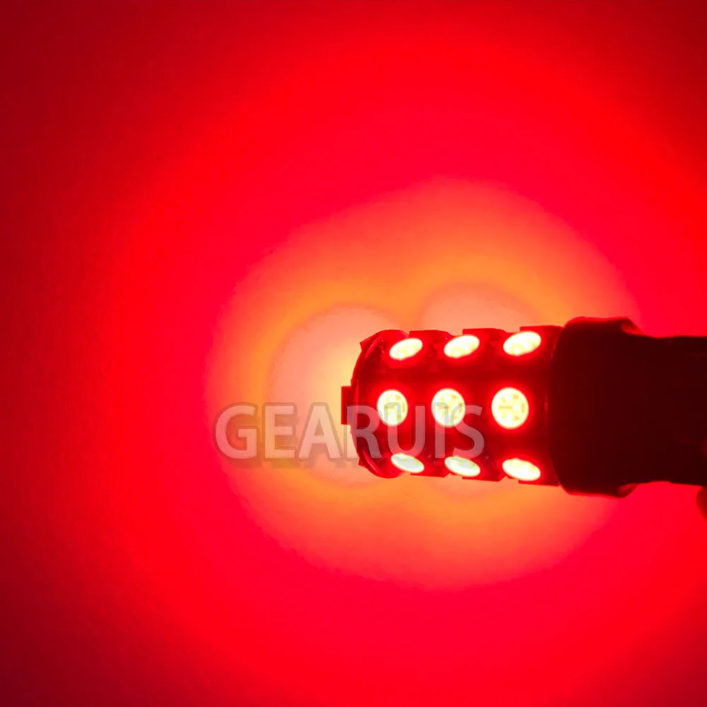10 шт. T25 3157 3156 p27/7 Вт T20 W21W W21/5 WY21W 7440 7443 светодиодный 27 SMD 5050 автомобильный тормоз