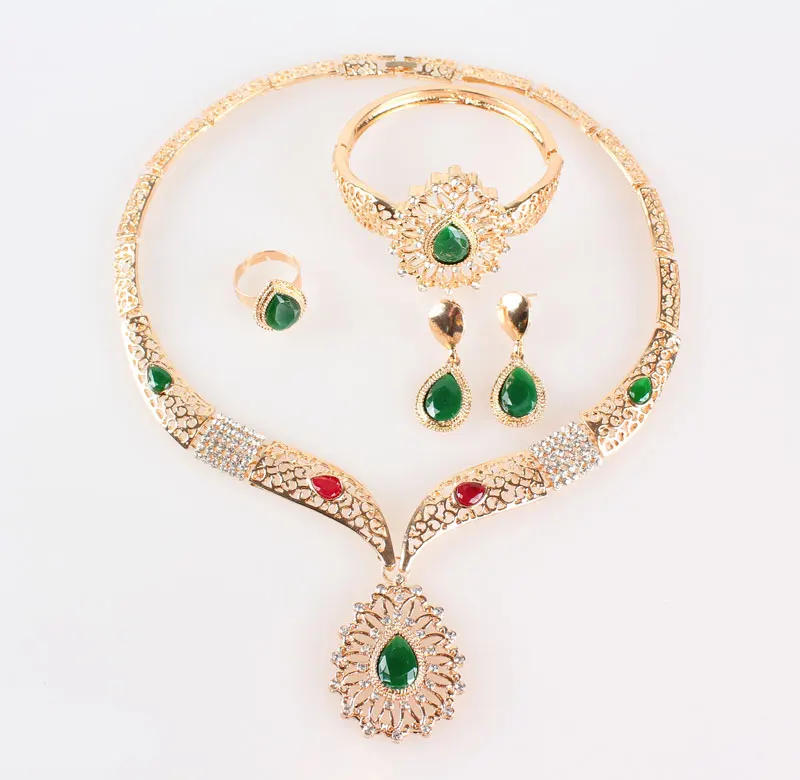 Комплект ювелирных изделий золотого цвета Африканский праздничный костюм