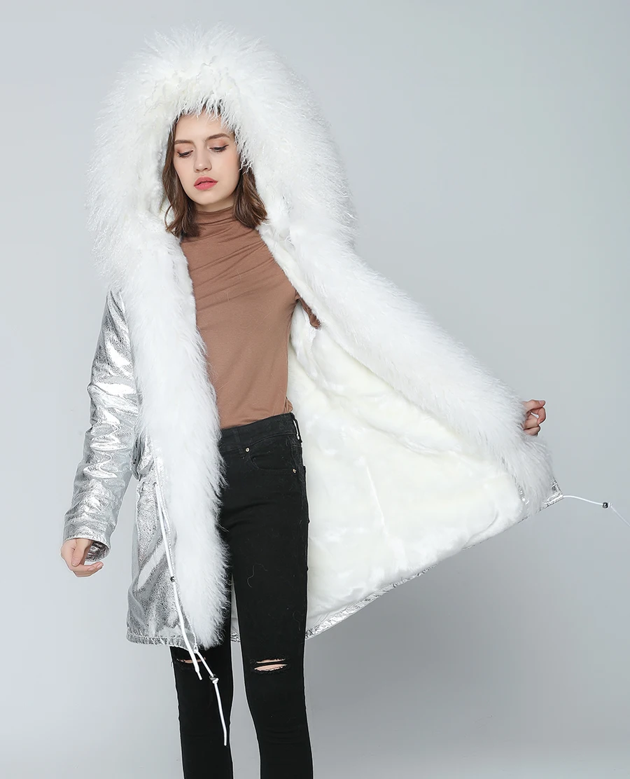OFTBUY, зимняя женская куртка, пальто из натурального меха, длинная парка, воротник из натурального меха монгольской овцы, Толстая теплая верхняя одежда с капюшоном, уличная одежда
