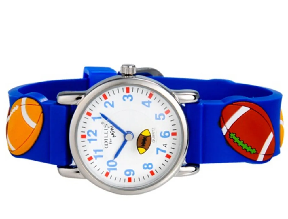Детские наручные часы для маленьких мальчиков мультяшная 3D футбольная повязка