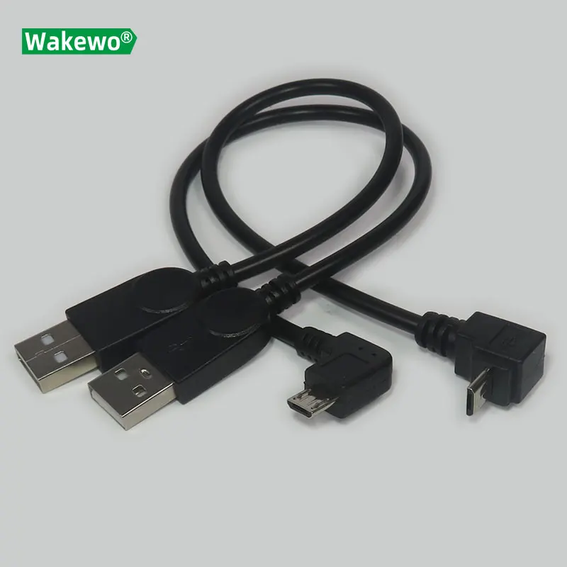 Микро USB кабель WAKEWO гибкий Штекерный разъем mciroUSB 90 прямоугольный шнур кривая