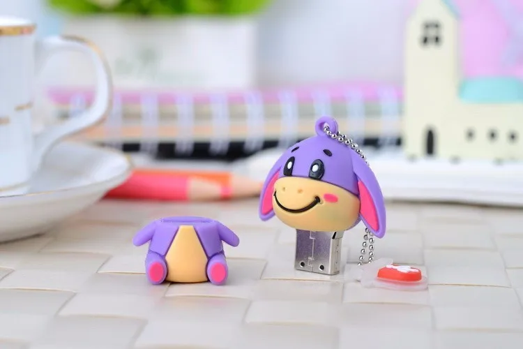 JASTER ЗАО 2,0 Usb флеш-накопитель с милым тиггером из мультфильма «ослик и пчела», Usb флешка, 4 ГБ, 8 ГБ, 16 ГБ, 32 ГБ, ручки из силикона