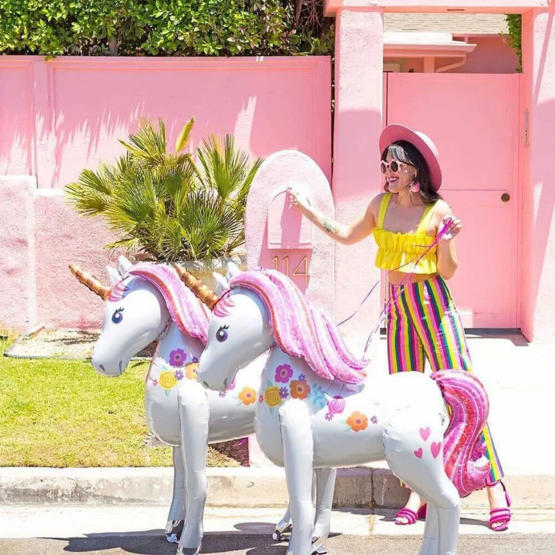 Вечерние принадлежности для украшения в виде единорога надувные радужные