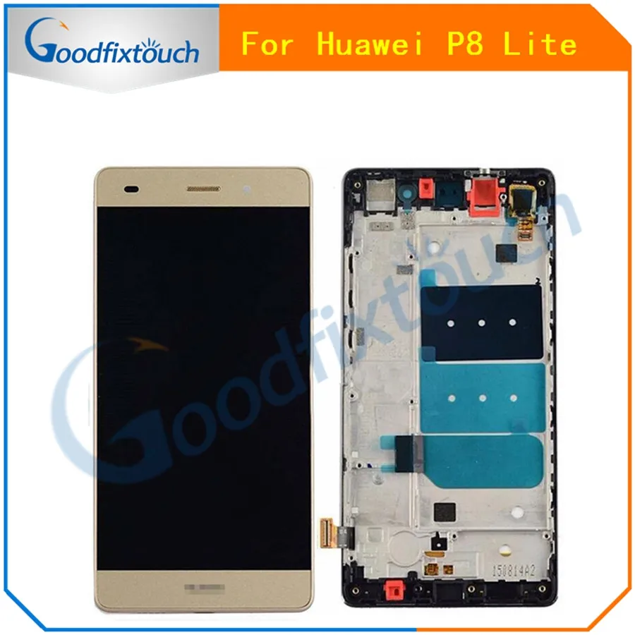 С рамкой для Huawei P8 Lite ЖК-дисплей кодирующий преобразователь сенсорного экрана в