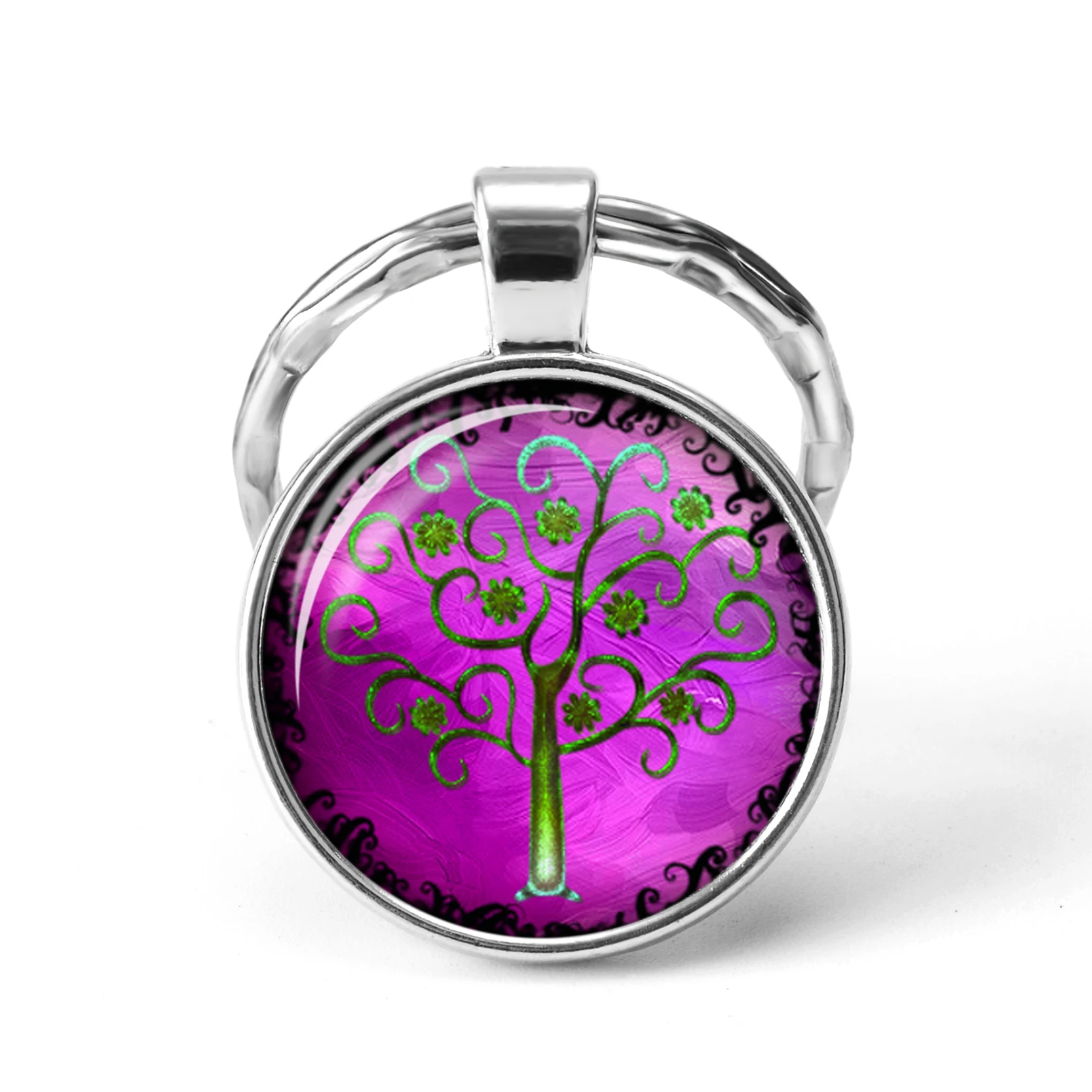 2019 новые модные брелки Дерево жизни бижутерия со стеклянными кабошонами