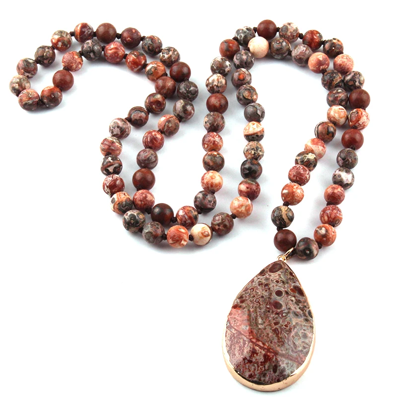 Free Shipping Bohemian Jewelry Fashion Stone Knotted Natural Pendant Necklaces For Women | Украшения и аксессуары
