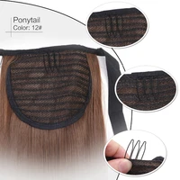 neitsi straight long clip in hair tail false hair ponytail hairpiece with hairpins synthetic hair 12