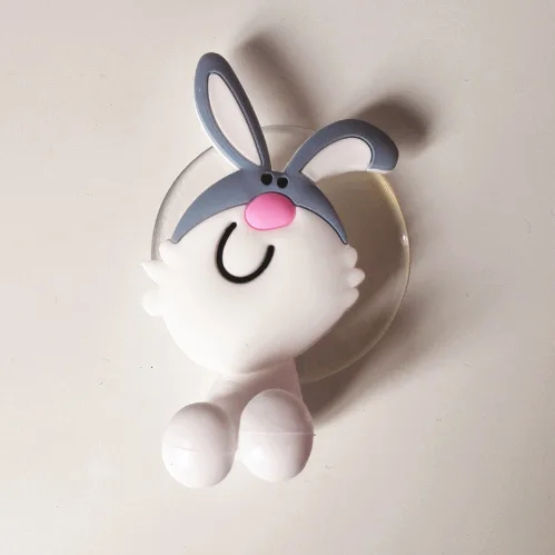 Rabbit Милые животные Миньон hello kitty мультфильм присоска держатель зубной щетки аксессуары для ванной комнаты 16 цветов настенный держатель на присоске F0081 - Цвет: Rabbit
