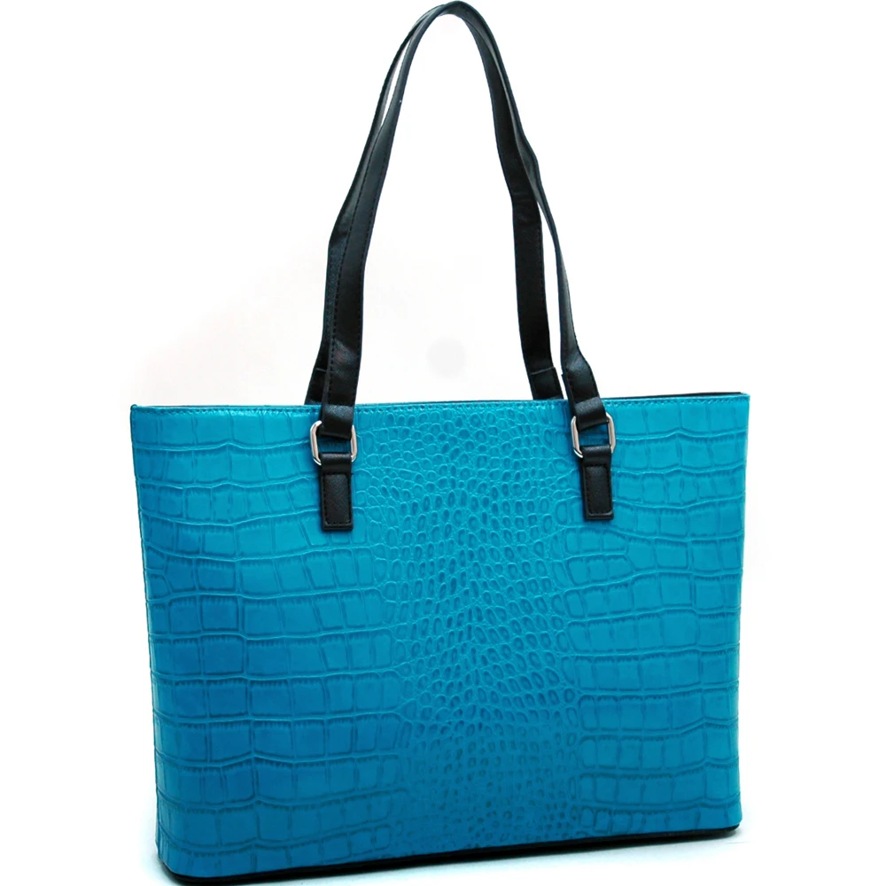 Women Designer Croco Chic Fashion Leather Tote Bags Teal Blue|leather mens bag|leather shoulder laptop bagleather belt making tools |
