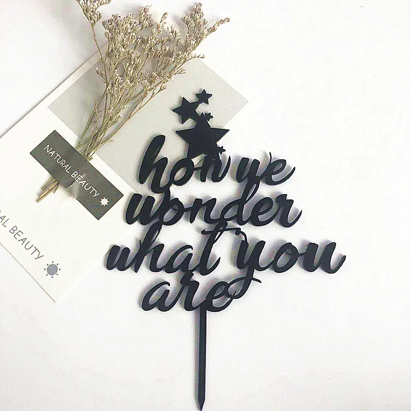 6 Счастливого Рождества акриловый торт Топпер Рождественская елка мерцание маленькая Звездочка торт Топпер для украшения для торта для вечеринки Рождество - Цвет: 6
