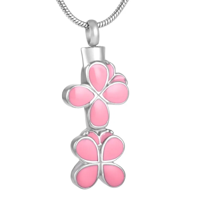 

KLH8554 розовый/красный/черный/синий ожерелье с кремационной урной причудливый цветок крест кулон для мамы памятный сувенир, пепел держатель ювелирные изделия подарки