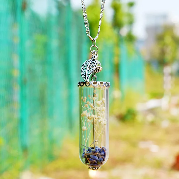 Ожерелье ручной работы с стеклянными бутылками для рукоделия женское ожерелье