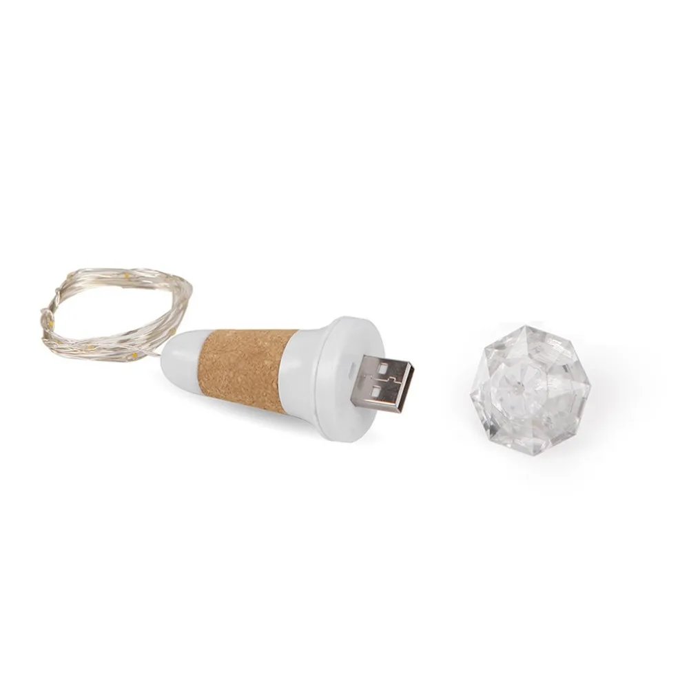 

Mini Size USB Rechargeable with Diamond Shaped Head Changing Bottle Light Cork