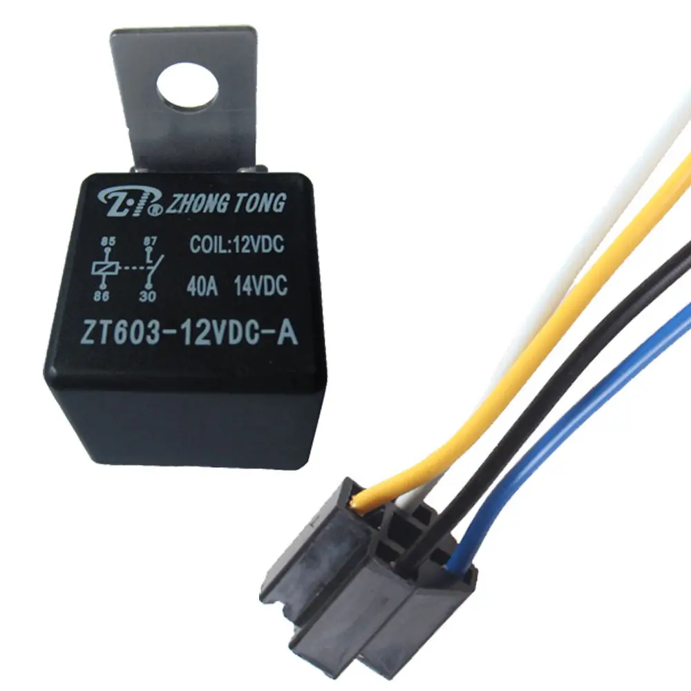 EE поддержка 10 шт. автомобильный 12V 40A AMP SPST реле и Разъем Жгут 4 Pin провода |