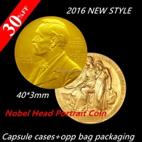 30 discount dhl free shipping 100pcslot nobel head portrait cointhe nobel prize in physiology or medicine gold plated coin