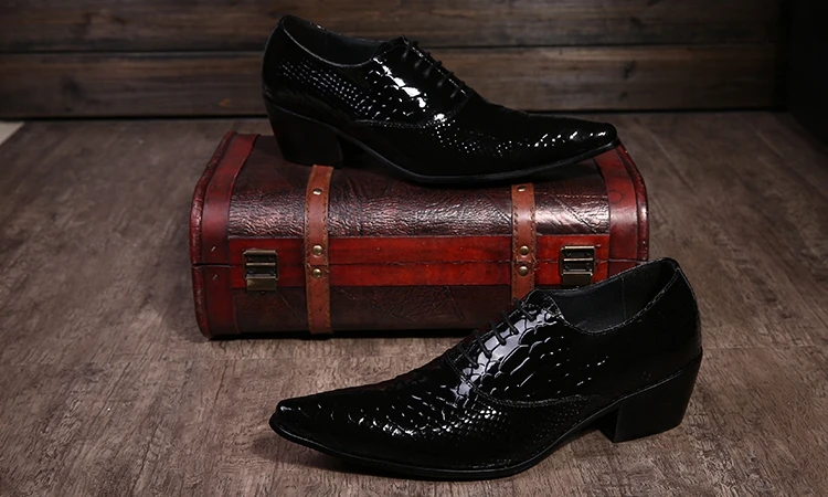 Zapatos hombre/Мужская обувь свадебные туфли на высоком каблуке с острым носком Черная