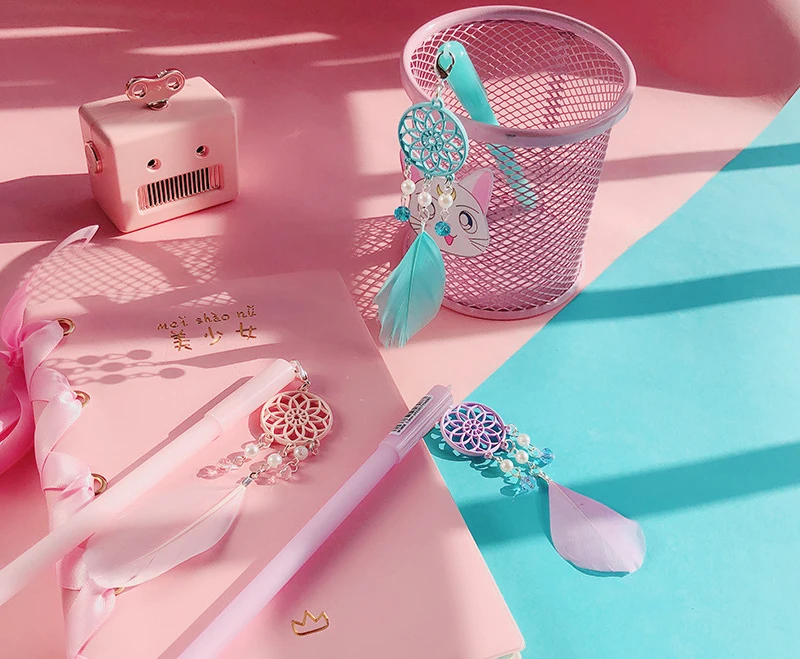 1 шт. креативная милая маленькая свежая перьевая гелевая ручка с подвеской Студенческая кавайная призовая Подарочная офисная ручка для письма канцелярские принадлежности