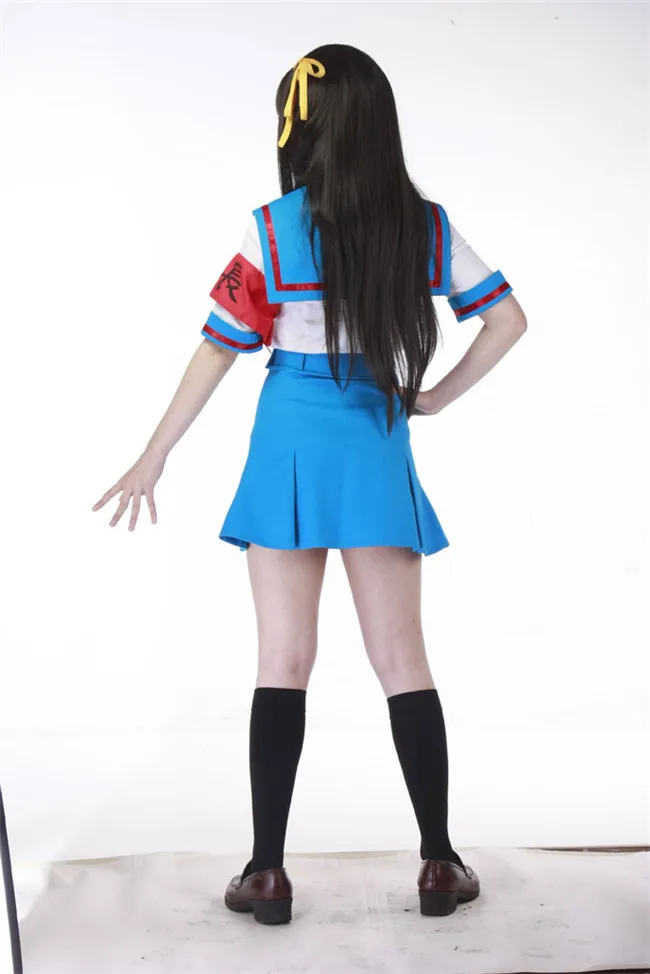 Костюм для Хэллоуина косплея школьной формы летнего сезона Судзумии Харухи улучшенной версии.