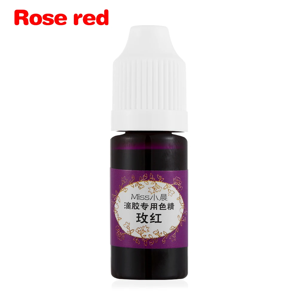 rose red 10 мл цветной жидкий полимерный пигментный краситель УФ-Смола Кристалл эпоксидная смола Сделай Сам Изготовление ювелирных изделий Аксессуары 24 цвета Прямая поставка - Цвет: rose red