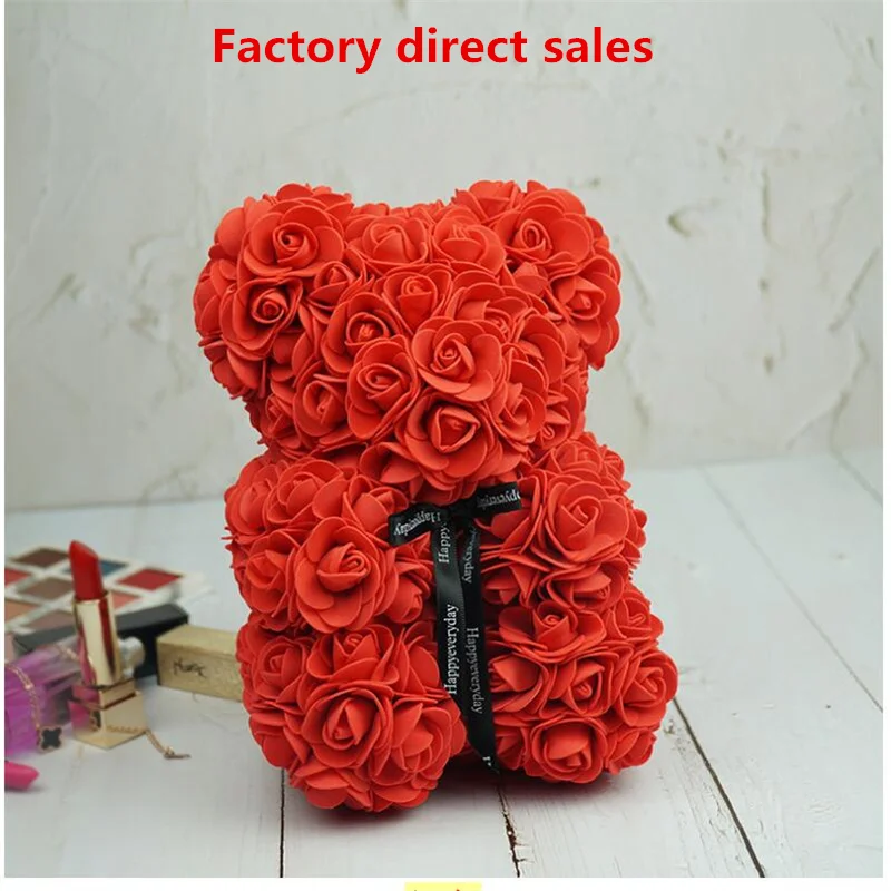 

2019 Artificial Flower Bear Anniversary Bride Christmas Valentine's Day Birthday Gift for Wedding Party Decoration