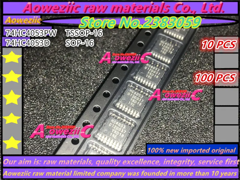 

Aoweziic 2018 + 100 новый импортный оригинальный 74HC4053PW HC4053 TSSOP-16 4053d SOP-16 аналоговый мультиплексор чип