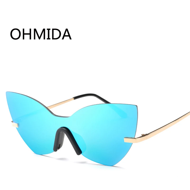 Ohmida Cateye Солнцезащитные очки для женщин Для Винтаж Новая мода золото зеркало UV400