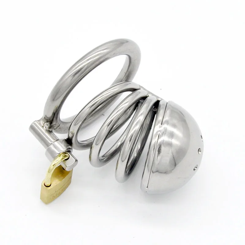 Металлическое кольцо на пенис Мужская клетка целомудрия из нержавеющей стали