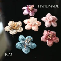 1pc flower handmade rhinestone beaded patches for clothing diy sewing patch embroidered applique decorative sequins parches