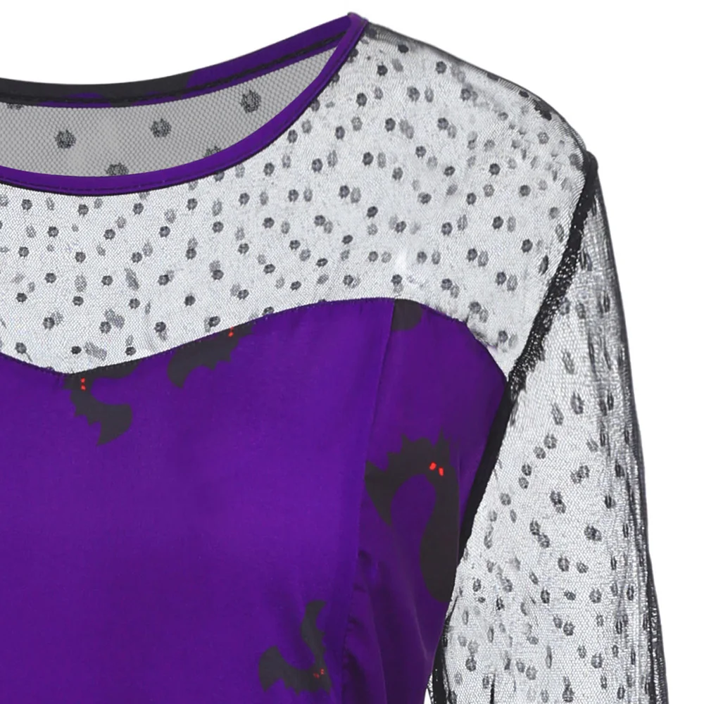 ZAFUL винтажное кружевное платье с принтом в виде замка тыквы 2017 Ретро 1950 s стиль