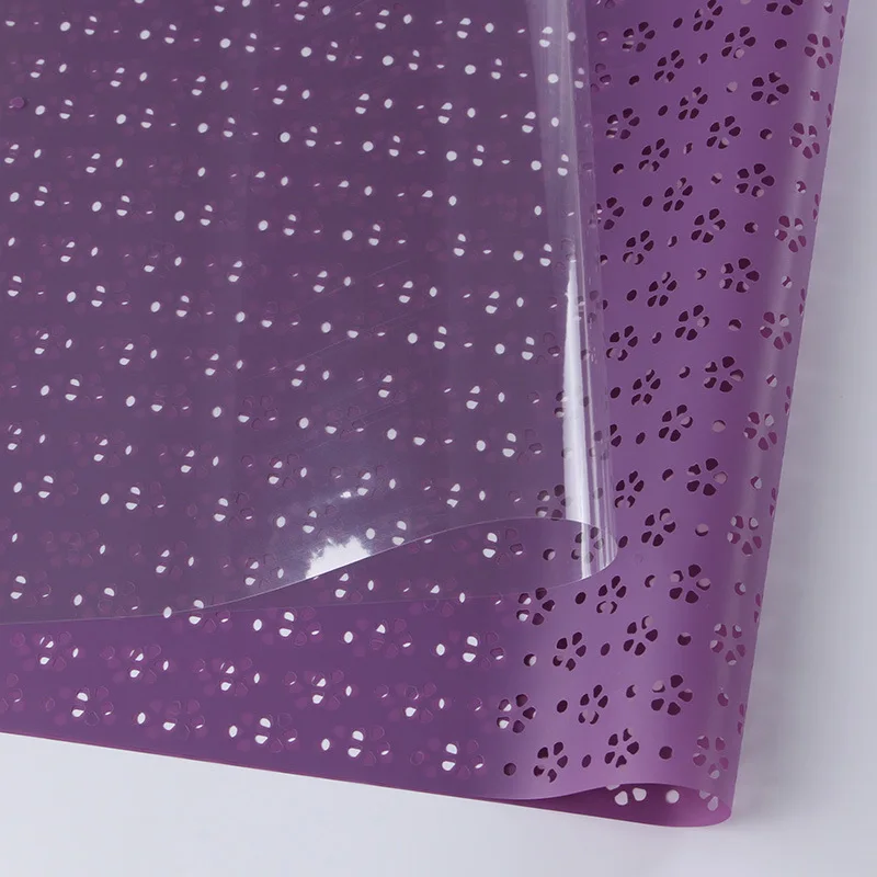 purple 10 шт./лот 60*60 см полые Водонепроницаемый оберточная бумага для цветов подарочная упаковка букета искусственный цветок магазин товары для флористики - Цвет: purple