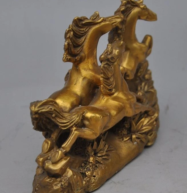 Фото 6"chines copper brass fengshui 3 Gallop Horse Success Auspicious lucky statue Дом и сад 6"chines copper brass fengshui 3 Gallop Horse Success Auspicious lucky statue Дом и сад
