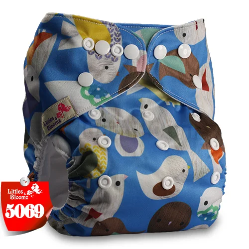 [Littles&Bloomz] Детские моющиеся многоразовые подгузники, один размер, реальный тканевый карман для подгузников, 3-15 кг - Цвет: 5069