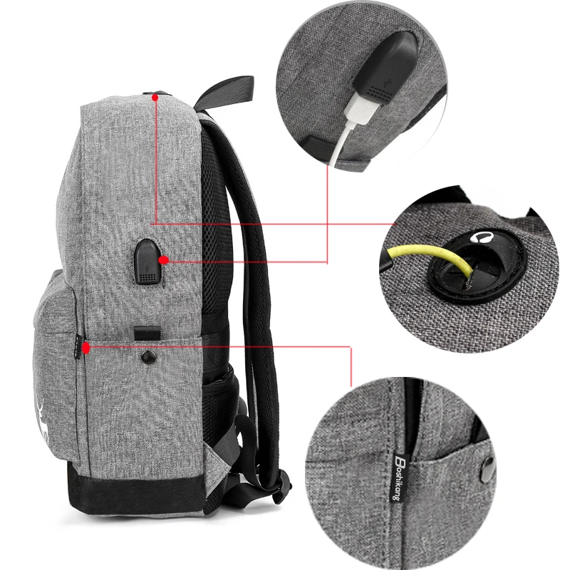 Boshikang мужской рюкзак для студентов колледжа школьный сумки подростков Mochila