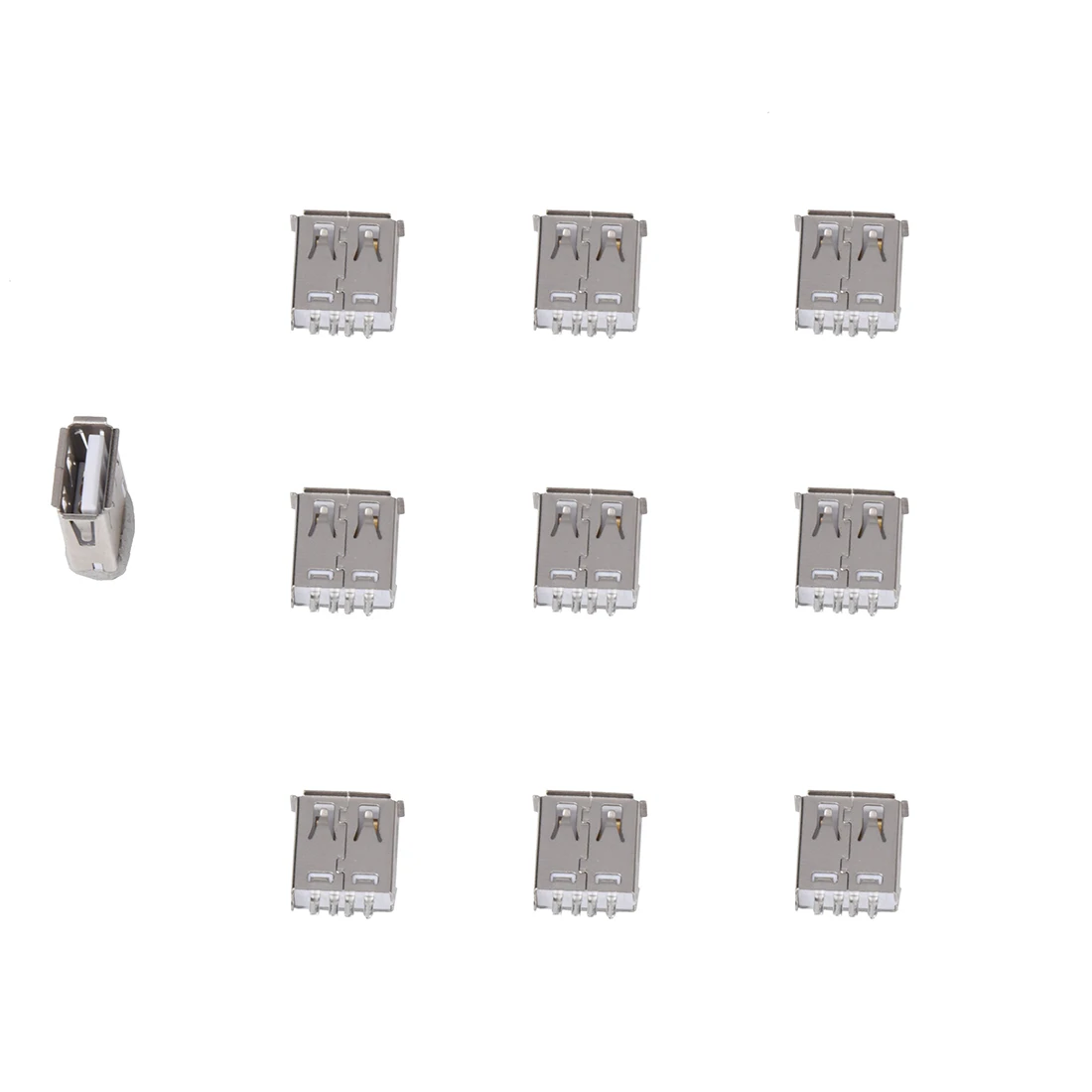 10 шт. прямой припой типа USB A гнездовой разъем