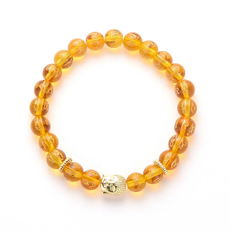 Золотистый браслет Будды для мужчин 8 мм бусины В Стиле Йоги браслеты и ручной