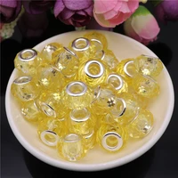 10pcs yellow mixed color round 5mm big hole crystal murano spacer glass beads fit for pandora charm bracelet for jewelry making