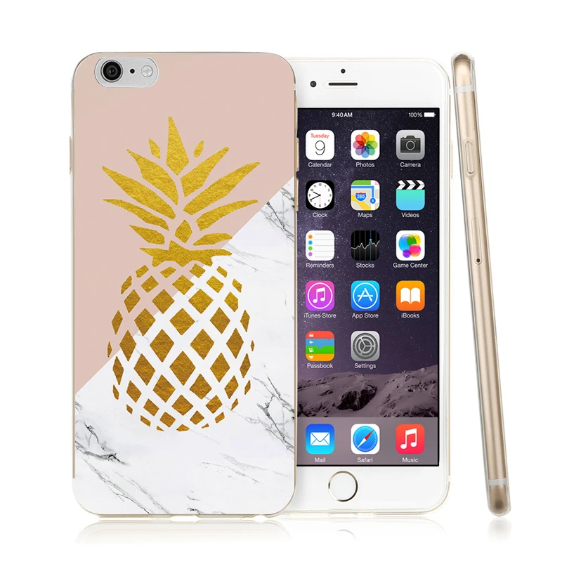 Marmer Telefoon Gevallen for iphone 6 Case Stone Patroon Ananas Siliconen Beschermhoes 7 8 Plus S X Coque |