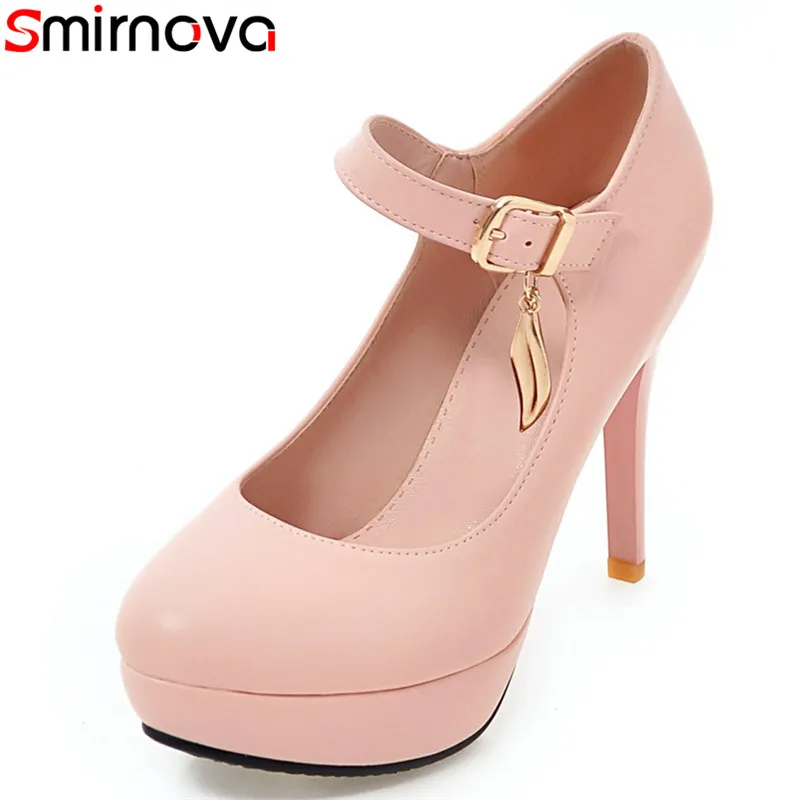 Женские туфли лодочки на шпильке Smirnova однотонные платформе с круглым носком