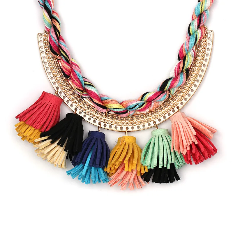 Женское Ожерелье в этническом стиле с кисточками и цветами | Украшения