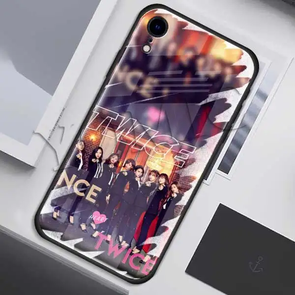 002 Чехол Twice Mina Momo Kpop из закаленного стекла для Apple iPhone XR 7 8 6 6S Plus X XS MAX, чехол для сотового телефона - Цвет: 002