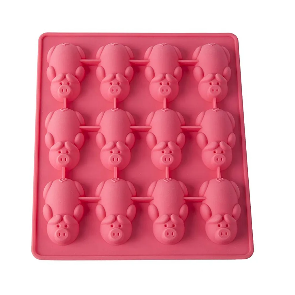 Новая силиконовая форма для выпечки тортов 12 Little Pig розовая кухни приспособление