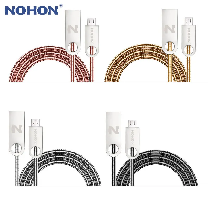Оригинальный кабель Micro USB NOHON металлический телефонный для быстрой зарядки и