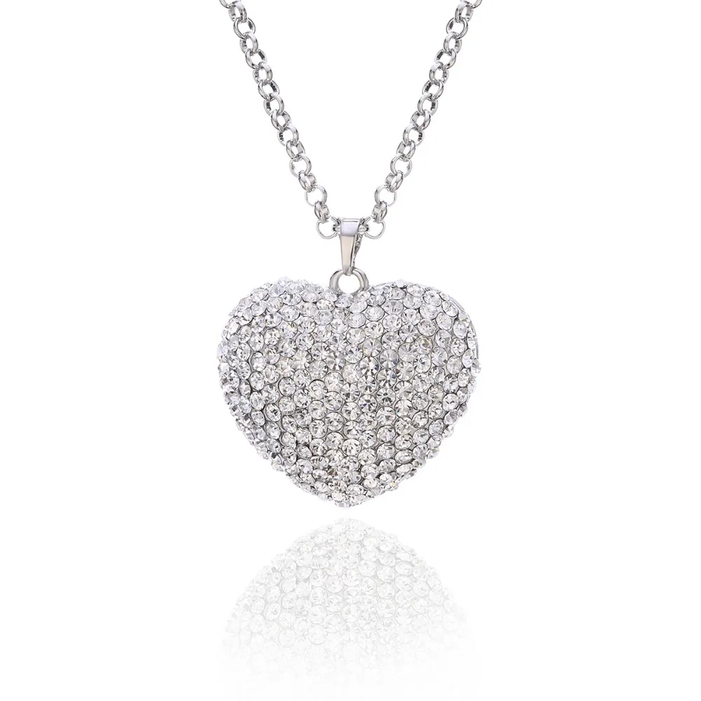 Роскошные ювелирные изделия из кубического циркония ожерелье с красным сердцем