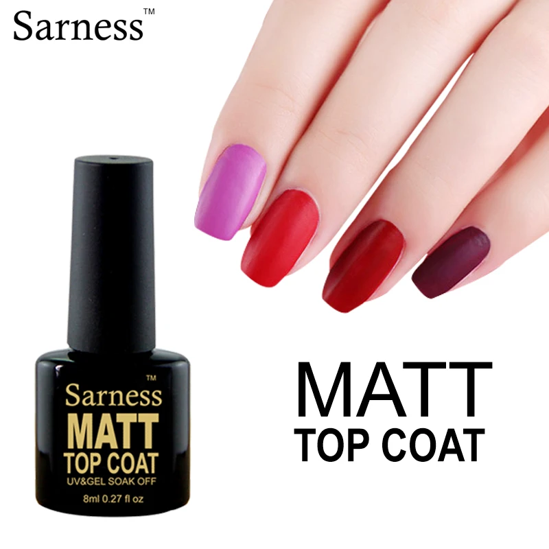 Sarness Новый Matte Top Coat гель лак для ногтей 8 мл длительный прозрачный УФ Esmalte гелевые