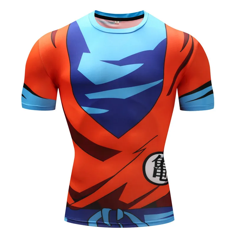 AF845 Футболка Dragon Ball Z, мужские компрессионные футболки, аниме, футболка с коротким рукавом, топы для фитнеса, Vegeta Goku, крутые Забавные футболки для фитнеса - Цвет: AF845