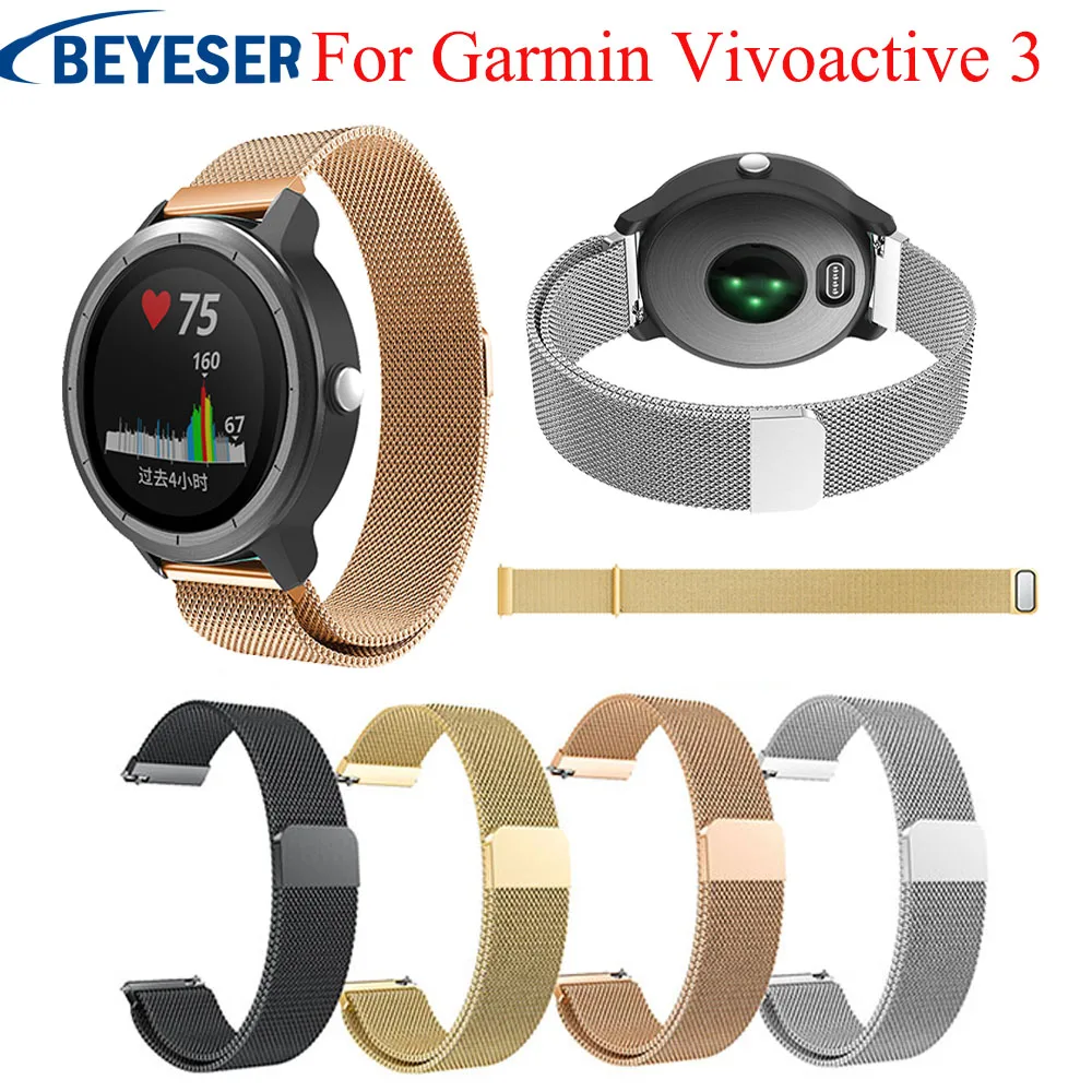 Металлический ремешок из нержавеющей стали для Garmin Vivoactive 3 Смарт часы Vivoactive3
